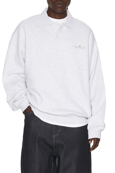 Carhartt WIP Wip Label Polo in Ash Heather