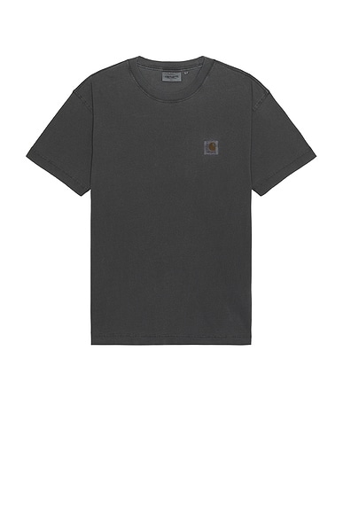 Shop Carhartt Short Sleeve Nelson T-shirt In Charcoal Garment Dyed