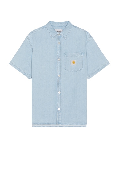 Carhartt WIP Short Sleeve Ody Shirt in Blue Stone Bleached