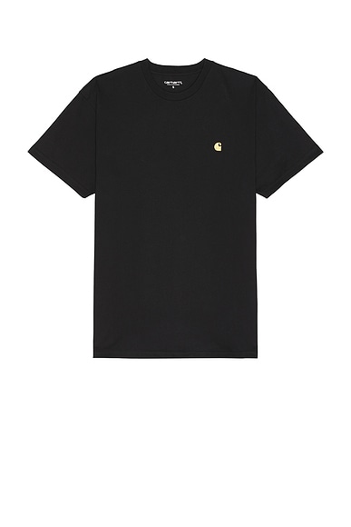 Carhartt WIP Short Sleeve Chase T-Shirt in Black & Gold