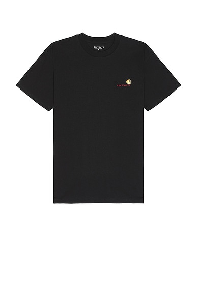 Carhartt WIP Short Sleeve American Script T-Shirt in Black