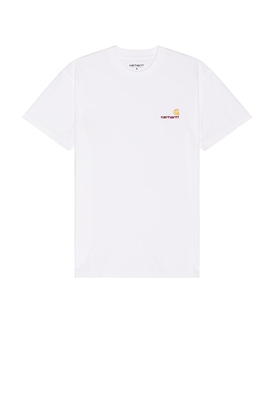 Carhartt WIP Short Sleeve American Script T-Shirt in White