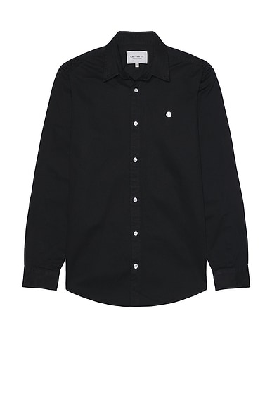 Carhartt WIP Longsleeve Madison Shirt in Black & Wax