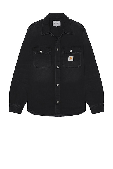 Carhartt WIP Harvey Shirt Jac in Black Dark Used Wash