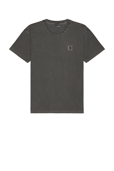 Carhartt WIP Short Sleeve Vista T-Shirt in Graphite Garment Dyed
