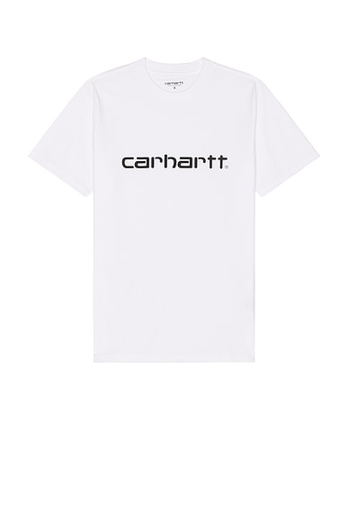 Carhartt WIP S/S Script T-Shirt in White & Black