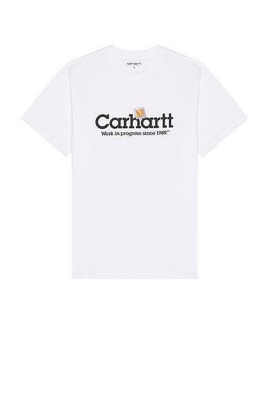 Carhartt WIP S/S Label Script T-Shirt in White