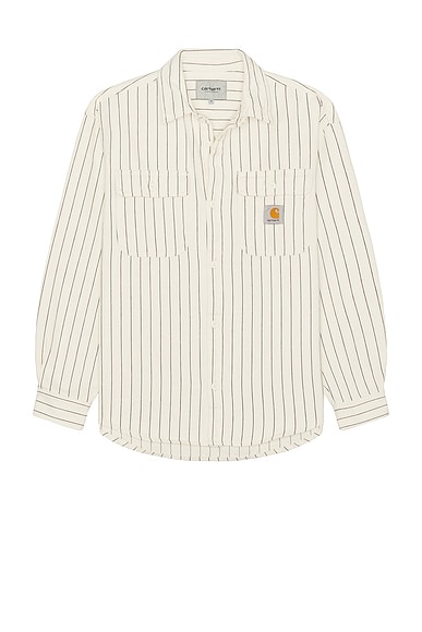 Carhartt WIP Hendry Shirt Jacket in Rinsed Seaton Stripe, Wax, & Dark Navy