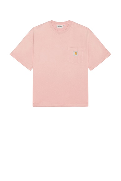 Carhartt WIP Hudson Pocket T-Shirt in Chalk Wash Daphne