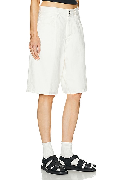 Carhartt Brandon Loose Fit Denim Shorts In White