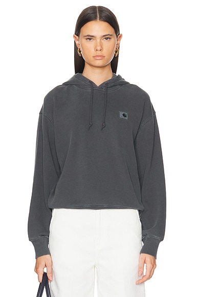 Shop Carhartt Hooded Nelson Sweatshirt In Charcoal