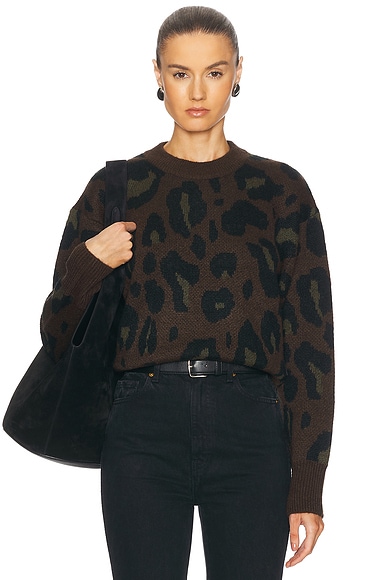 Carhartt WIP Merton Sweater in Camo Leo Jacquard & Tamarind