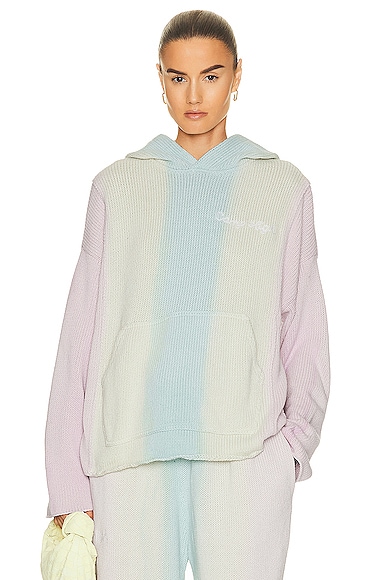 Camp High Knit Hoodie In Aura in Pink