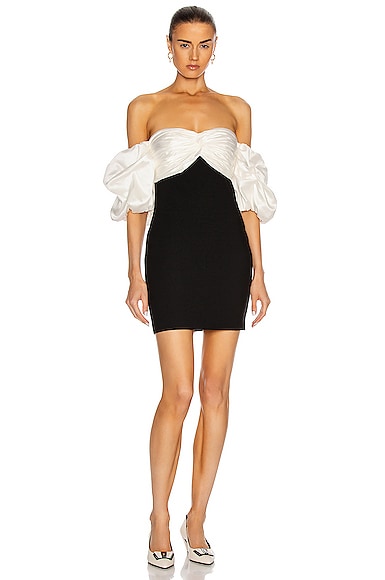 Cinq a Sept Teagan Dress in Black & Ivory | FWRD