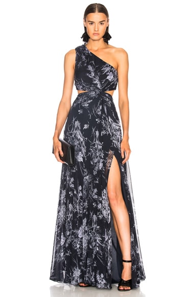 Cinq a Sept Goldie Dress in Navy Ivory Floral FWRD