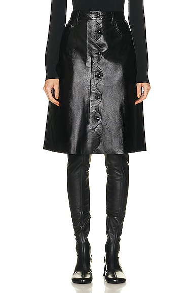 Scallop Patent Leather Skirt