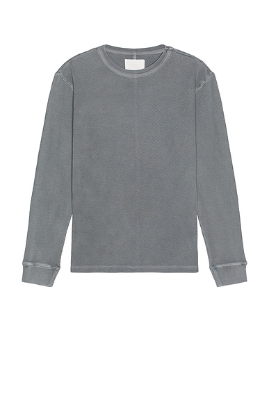 Citizens of Humanity Waffle Crewneck Sweater in Grey