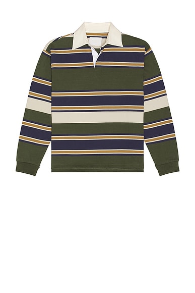 Citizens of Humanity Rugby Shirt in Green Rugby Stripe