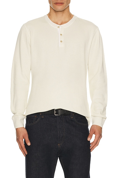 Waffle Three Button Henley