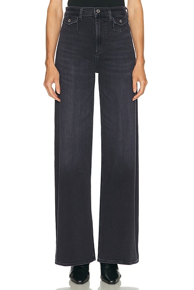 Citizens of Humanity Issy Wide Leg Jeans in Washed Black