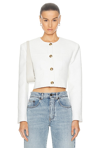 Pia Cropped Jacket in White