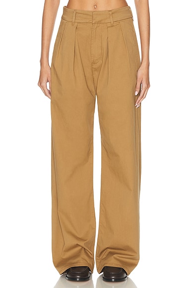 R13 Wide Leg Trouser in Khaki | FWRD