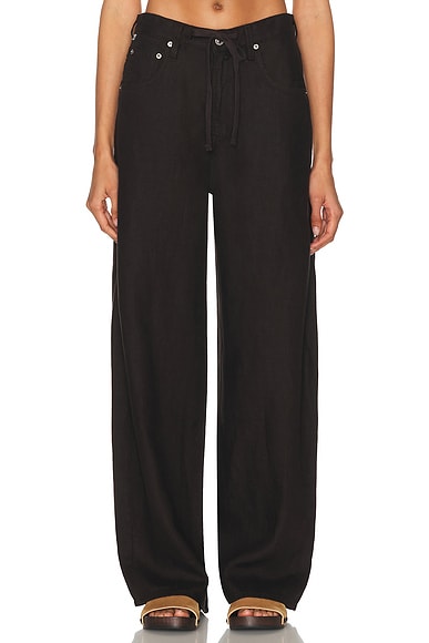 Brynn Drawstring Trouser in Chocolate
