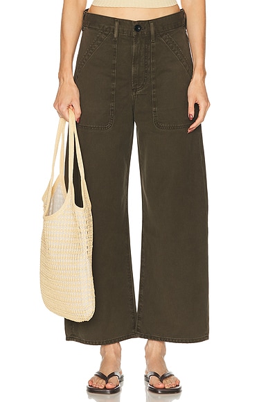Citizens of Humanity Ayla Cargo Crop in Dark Olive