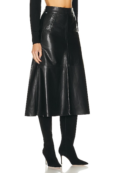 Shop Citizens Of Humanity Aria Seamed Leather Skirt In Black
