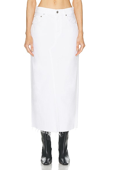 Circolo Reworked Maxi Skirt in White