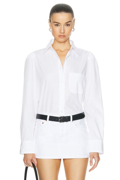 Citizens of Humanity Nia Crop Shirt in Optic White
