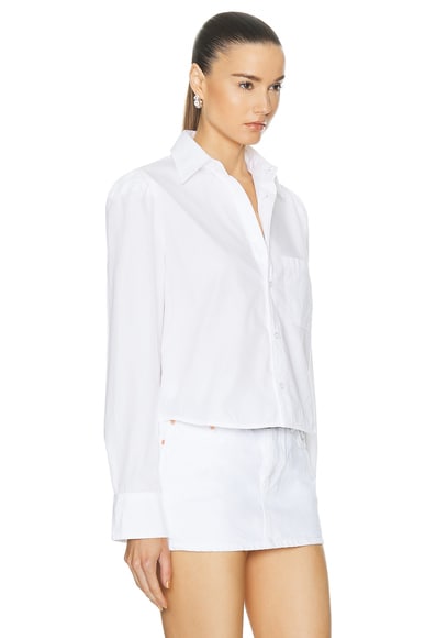 Shop Citizens Of Humanity Nia Crop Shirt In Optic White