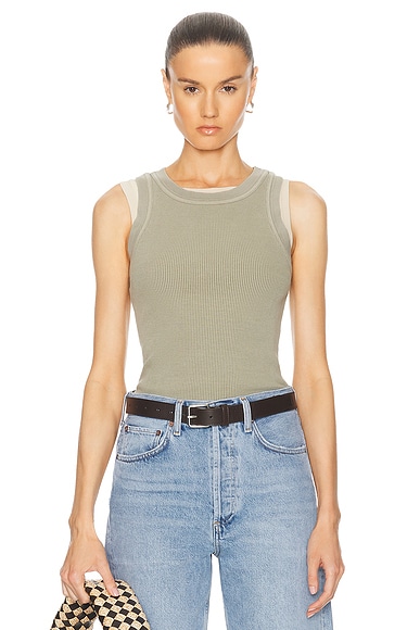 Citizens of Humanity Isabel Rib Tank in Spring Moss