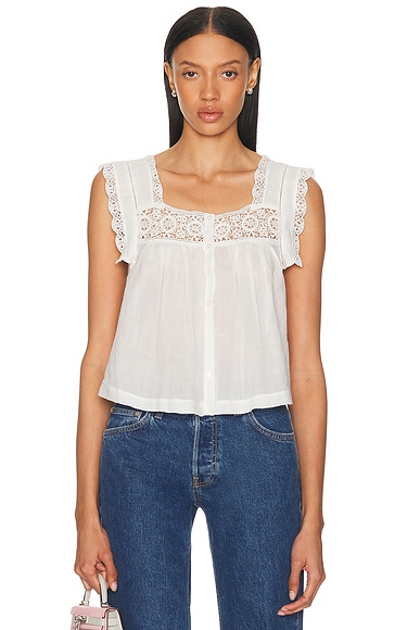Sunshine All Over Lace Top In White – Impressions Online