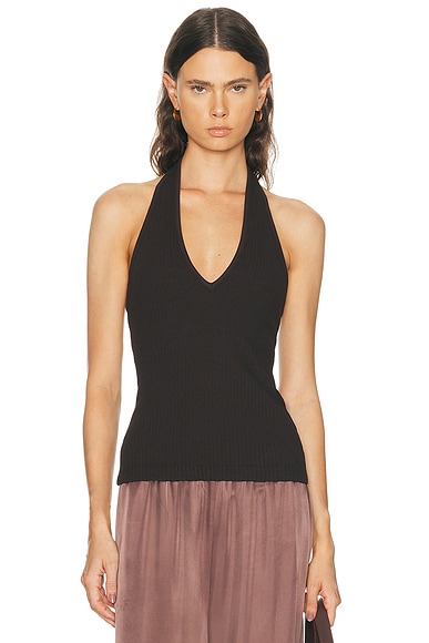 Citizens of Humanity Thea Halter Top in Chocolate