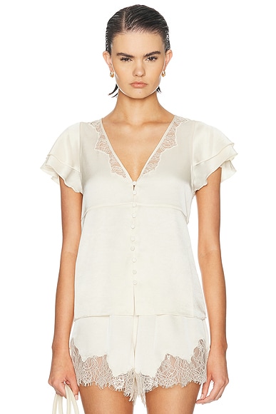 Lola Flutter Lace Sleeve Top