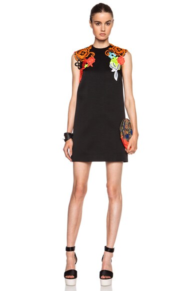 Christopher Kane Motif Viscose-Blend Shift Dress in Black | FWRD