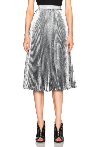 Lame Pleated Skirt