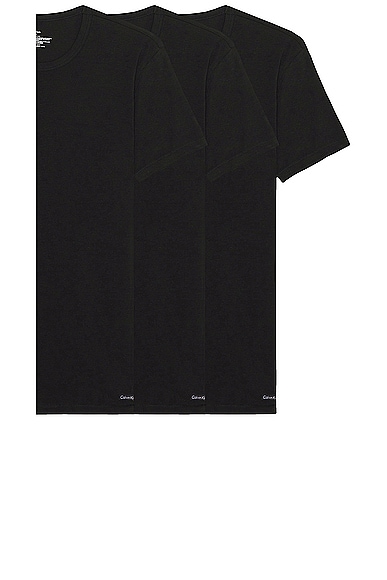 Calvin Klein Underwear Short Sleeve Tee 3 Pack in Black