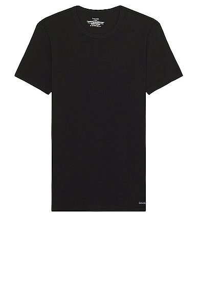 Shop Calvin Klein Underwear Short Sleeve Tee 3 Pack In Black