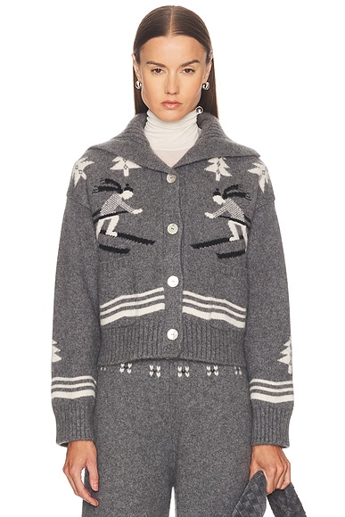 Calle Del Mar Ski Cardigan in Thunder & Multi
