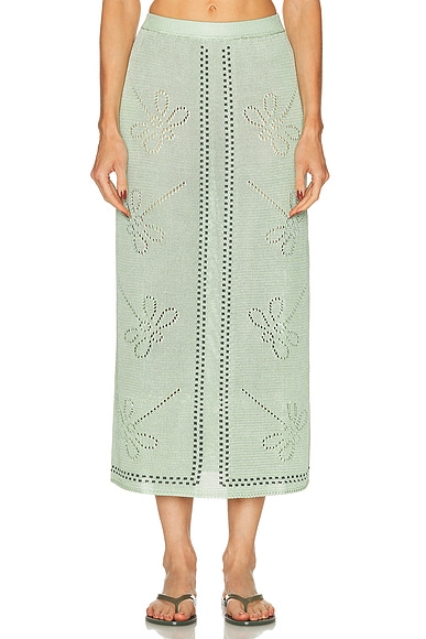 Calle Del Mar Garden Party Skirt in Eucalyptus & Pine