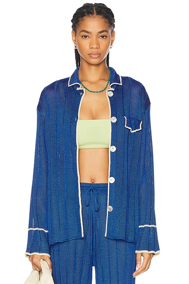 Wide Rib Long Sleeve Pajama Shirt