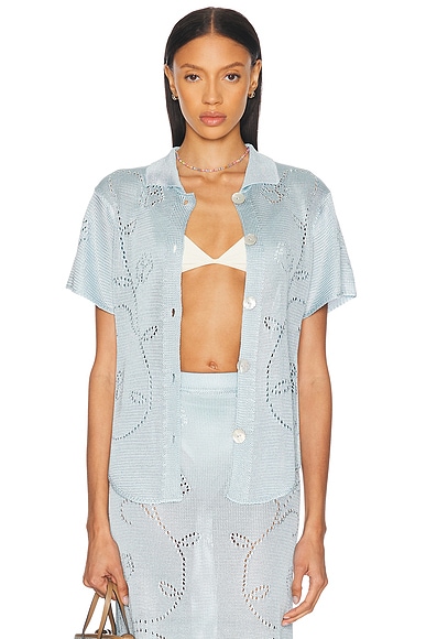 Calle Del Mar Ivy Short Sleeve Shirt in Tide
