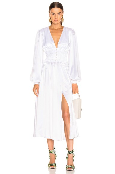 CAROLINE CONSTAS Syros Dress in White | FWRD