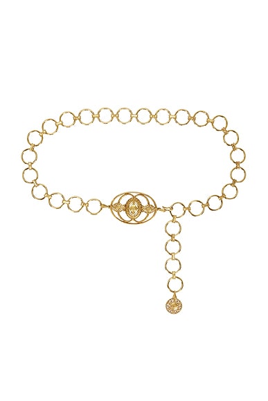 Chloe Chain Amulet Belt in Vintage Gold