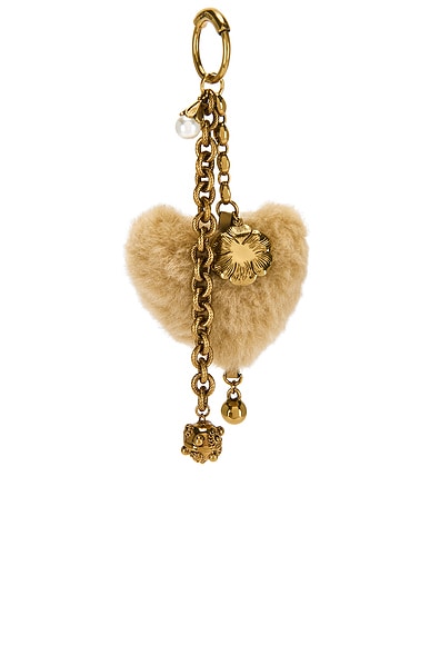 Chloe Heart Bag Charm in Summery Beige