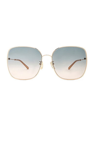 Chloe Square Sunglasses in Classic Gold