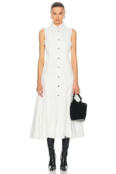 Shop Chloé Button Down Dress In White