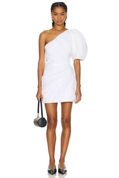 Shop Chloé One Shoulder Mini Dress In White
